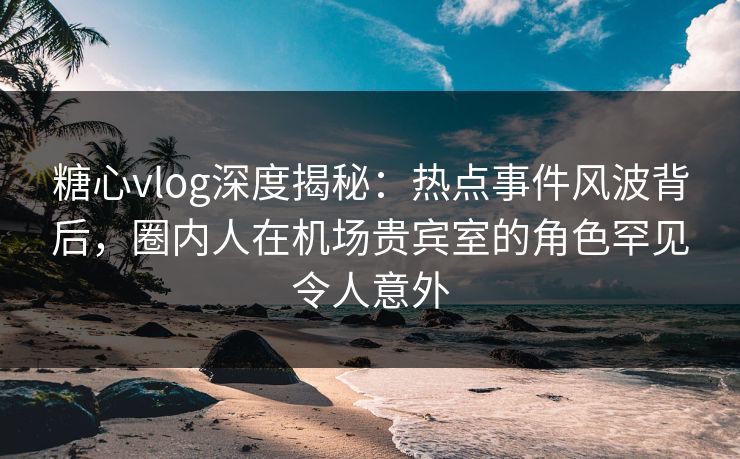 糖心vlog深度揭秘：热点事件风波背后，圈内人在机场贵宾室的角色罕见令人意外