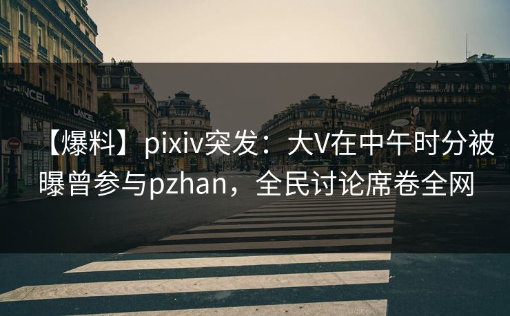 【爆料】pixiv突发：大V在中午时分被曝曾参与pzhan，全民讨论席卷全网
