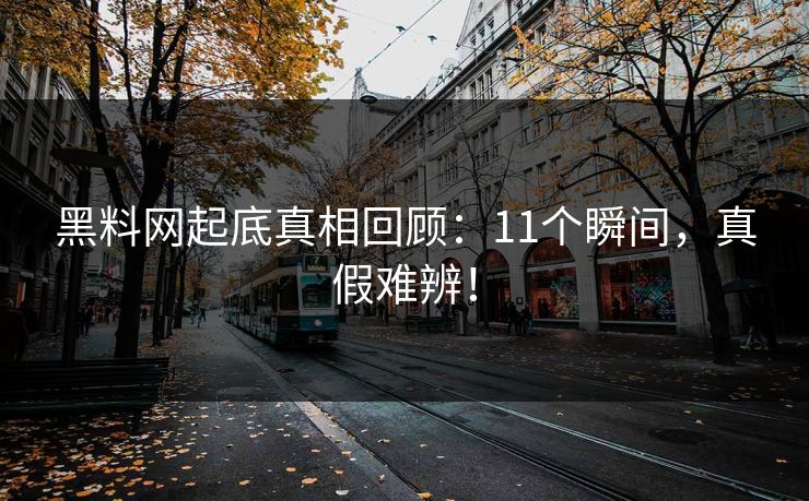 黑料网起底真相回顾：11个瞬间，真假难辨！