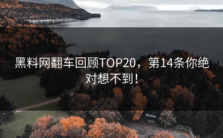 黑料网翻车回顾TOP20，第14条你绝对想不到！