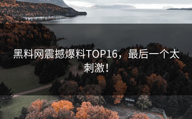黑料网震撼爆料TOP16，最后一个太刺激！