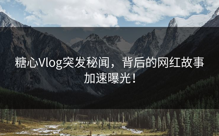 糖心Vlog突发秘闻，背后的网红故事加速曝光！
