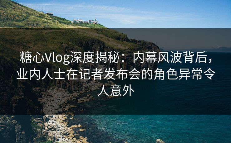 糖心Vlog深度揭秘:内幕风波背后,业内人士在记者发布会的角色异常令人意外 糖心Vlog深度揭秘:内幕风波背后,业内人士在记者发布会的角色异常令人意外