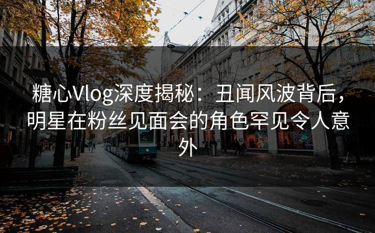 糖心Vlog深度揭秘:丑闻风波背后,明星在粉丝见面会的角色罕见令人意外 糖心Vlog深度揭秘:丑闻风波背后,明星在粉丝见面会的角色罕见令人意外