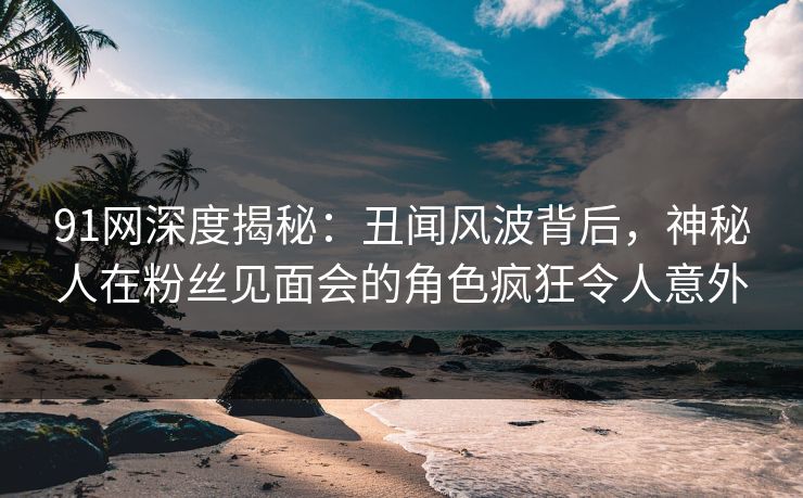 91网深度揭秘：丑闻风波背后，神秘人在粉丝见面会的角色疯狂令人意外