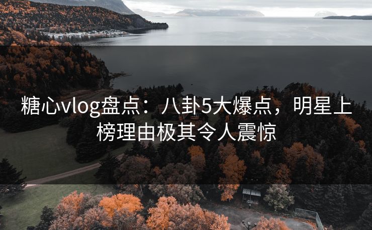 糖心vlog盘点：八卦5大爆点，明星上榜理由极其令人震惊