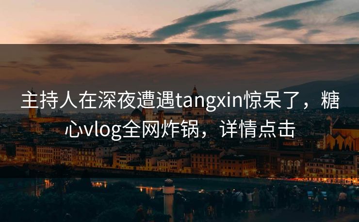 主持人在深夜遭遇tangxin惊呆了，糖心vlog全网炸锅，详情点击