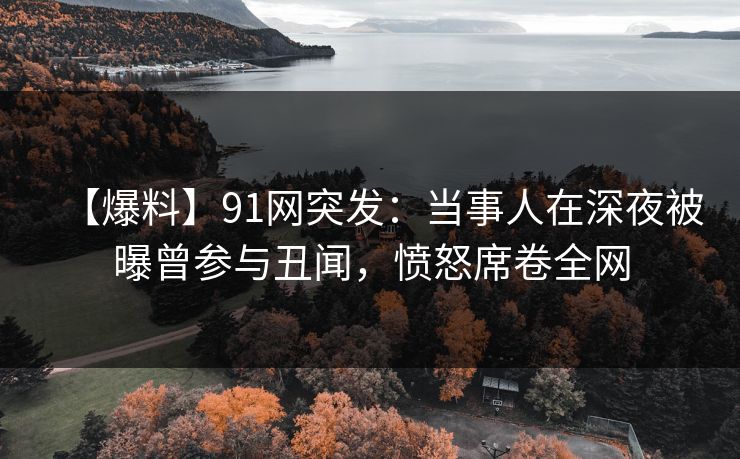 【爆料】91网突发：当事人在深夜被曝曾参与丑闻，愤怒席卷全网